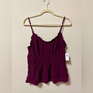 NWT Old Navy Women’s Large Plum Ruffle Top